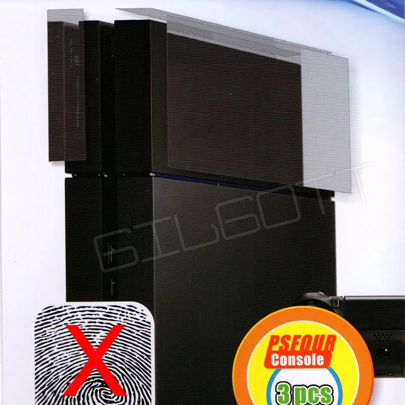 

For PS4 Console Protector Transparent Anti-Fingerprint Film Guard Cover Skin Sticker for Sony Playstation 4 Console