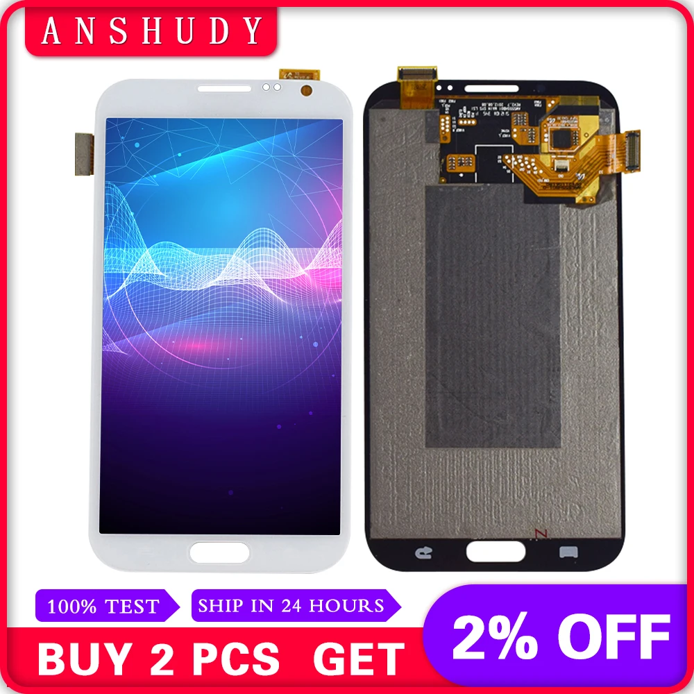 

note 2 lcd For Samsung Galaxy Note 2 LCD N7100 Note2 LCD Display Panel Module Monitor + Touch Screen Digitizer Sensor Assembly