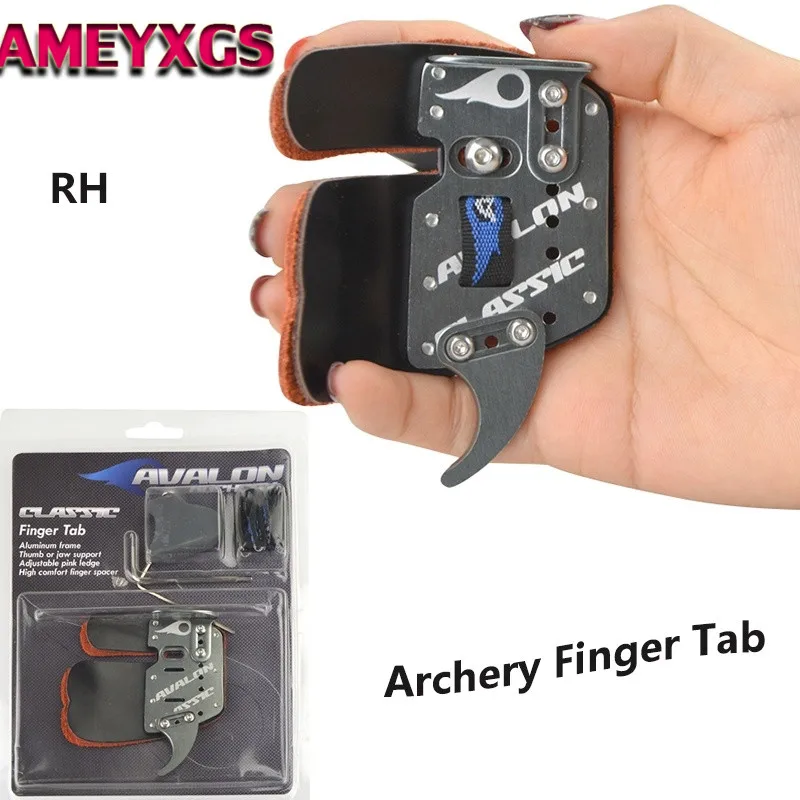 

1Pc Archery Finger Guard Tab Protector Gear Glove Leather Aluminum Alloy Pad Right Hand Practice Shooting Hunting Accessories