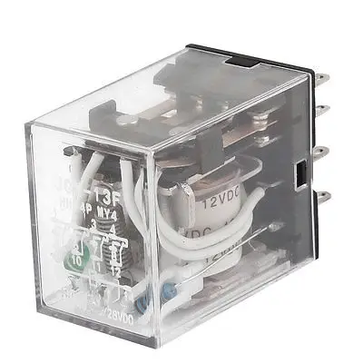 HH54P DC 12V катушечное напряжение 14 контактов 4PDT зеленое светодиодное