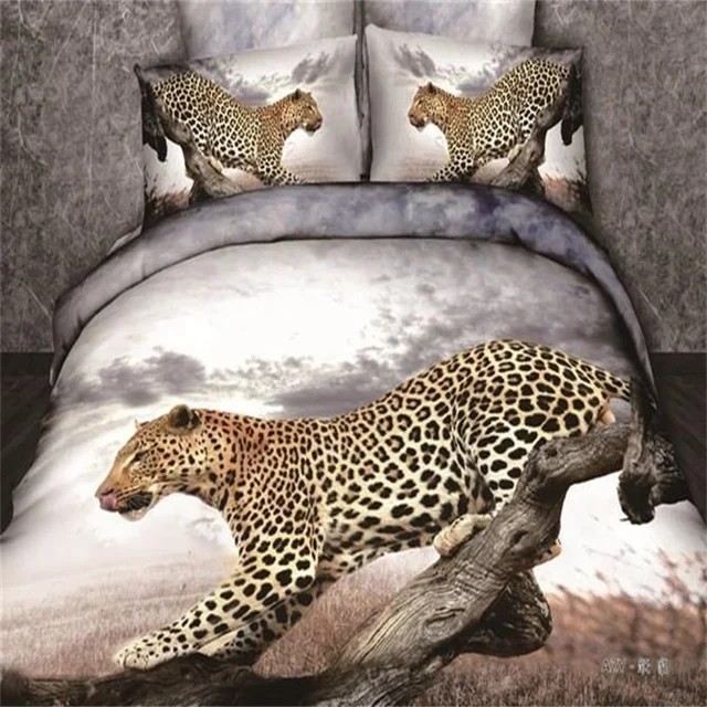 unique beautiful 3d animal printed snow leopard bedding set queen snow leopard sheet set