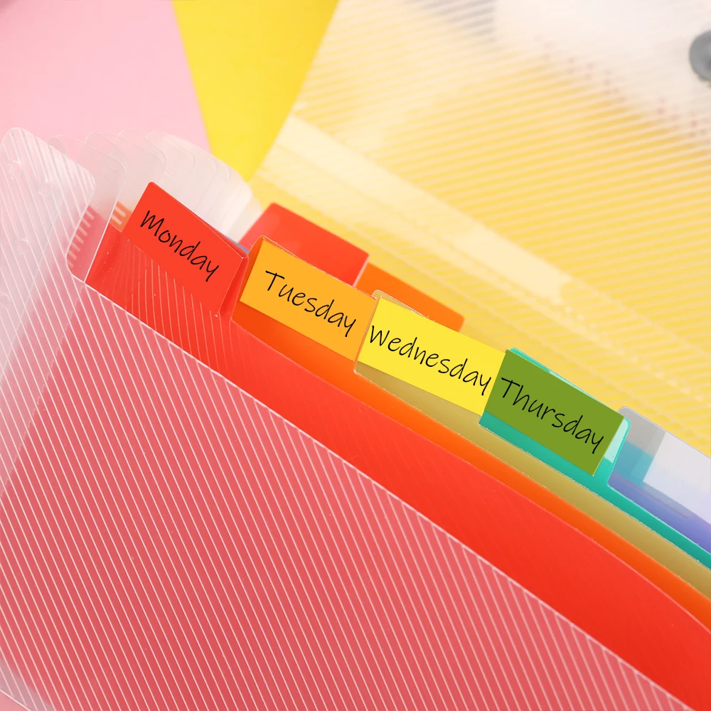 A6 пластик 13 карманов милый Радужный цвет расширяющаяся папка для файлов офисный Органайзер держатель для документов сумка файл Чехол