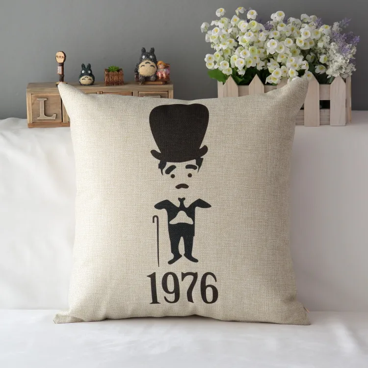 1" квадратный Chaplin хлопок льняная Подушка декоративное покрывало для дивана Подушка сидение стул домашний Декор автомобиля - Цвет: CN06301