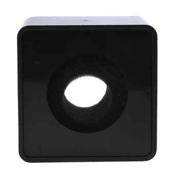 

1pc Black ABS Mic Microphone Interview Square Logo Flag Station