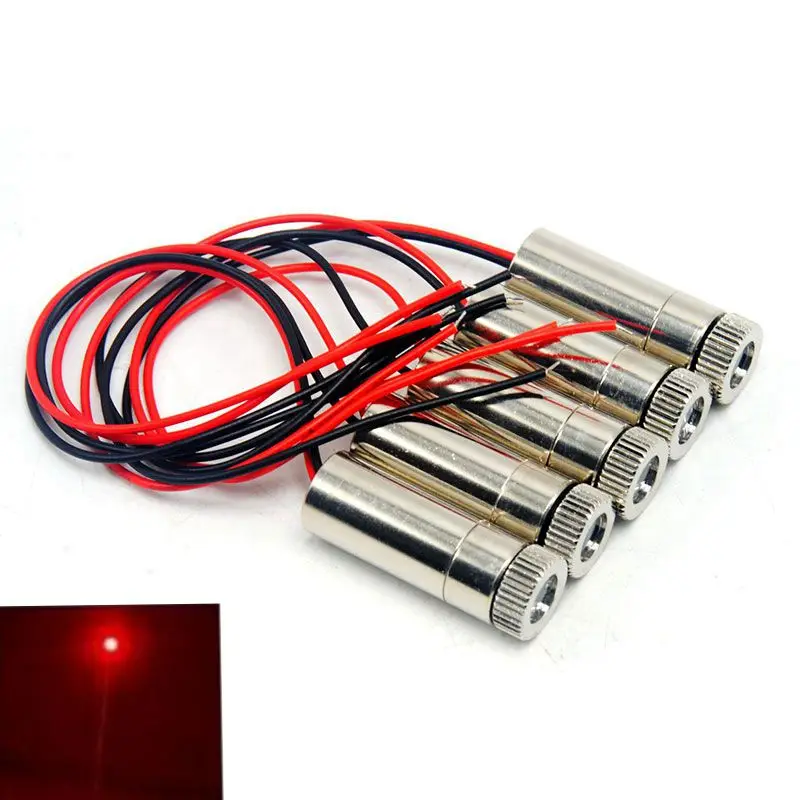 5pcs Dot Red Laser Lights Focusable 650nm 30mW Laser Diode Module w Focus Lens Heads 12x30mm