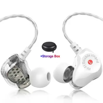 

New Wired earphone tweeter+ woofer 4 cavity sound In-Ear Earphones With Microphone for Computer earbuds For Xiaomi Huawei