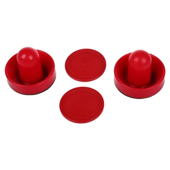 

2 Air Hockey Pushers 2 table hockey pucks Handles