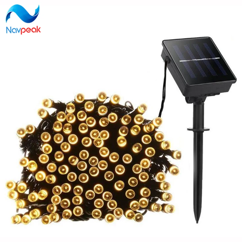 

10pcs/lot 100 LED Solar String Lights 12m Fairy LED Strip Solar Lamps Lawn Garden Wedding Holiday Christmas Party Decoration