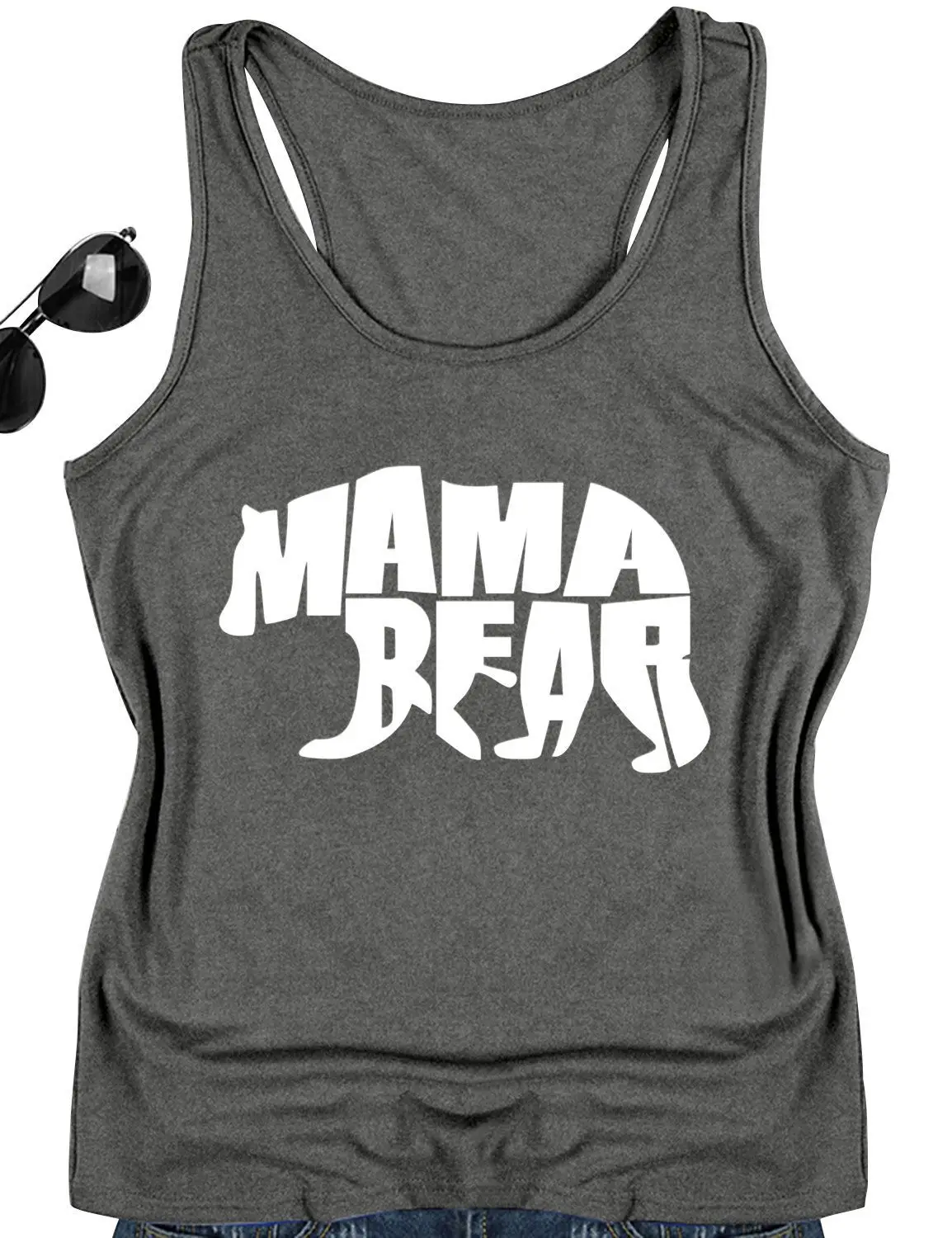 Mama Bear/топы на бретелях больших размеров, Топ Без Рукавов Для Женщин, Летняя женская повседневная майка с буквенным принтом, женская футболка