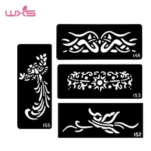 15 шт Блестящий трафарет для татуировок для женщин и девочек, милый шаблон для рисования, трафареты для татуировок хной TS-07 с изображением цветов и бабочек