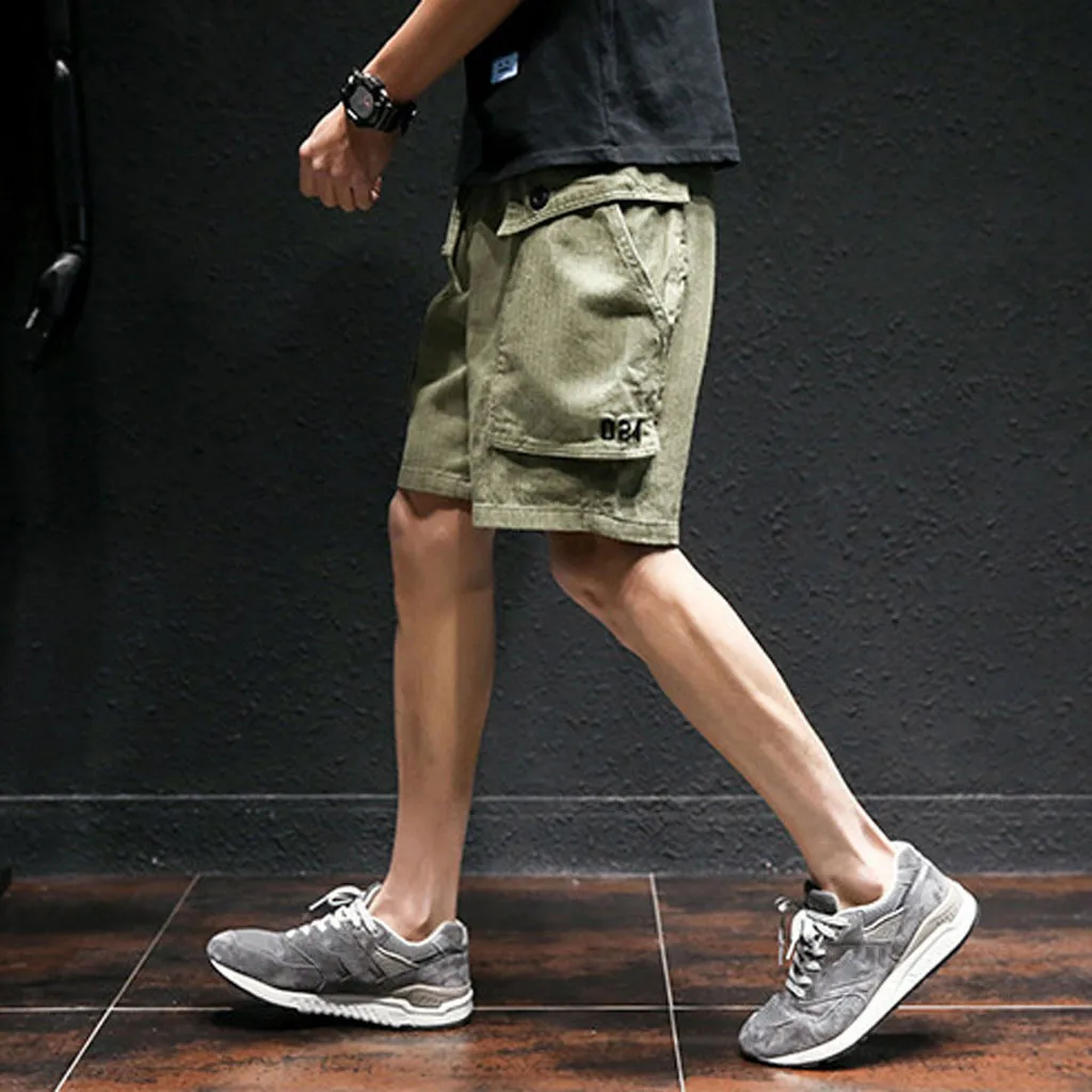 Hxroolrp мужские летние камуфляжные Короткие штаны новая пляжная одежда свободного кроя в повседневном стиле тонкие многокарманные рабочие шорты большого размера Мода D1