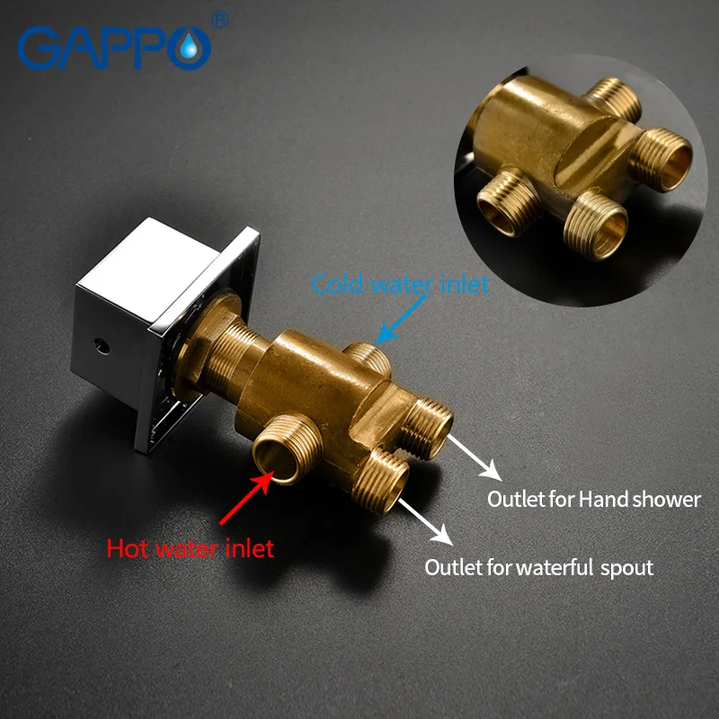 GAPPO Split Type Waterfall Bathtub Faucet Hot Cold