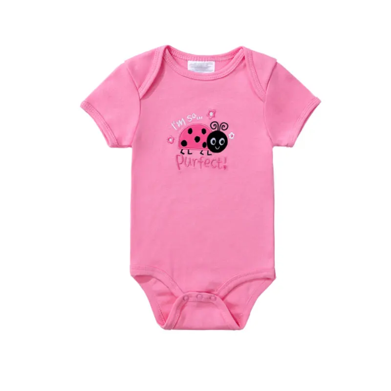 Cute Style 3pcslot Baby Girl Clothes Vestido Infantil Baby Girl Romper Ladybug Embroidered Baby Newborn Romper Infant Clothing