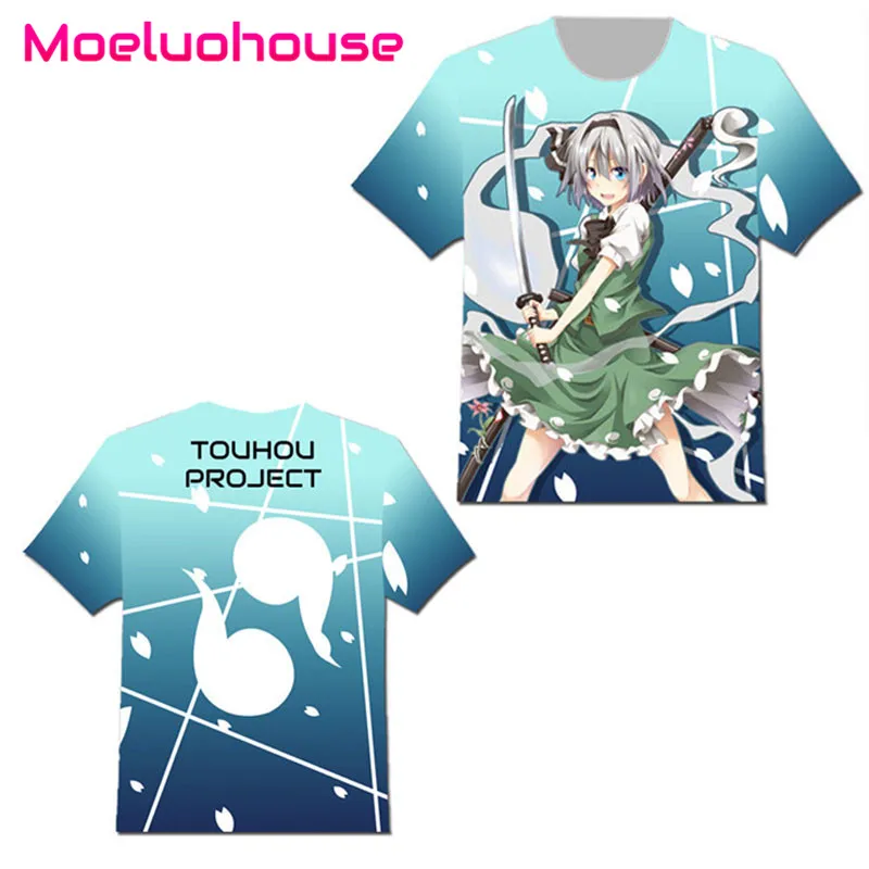 

Women Men Unisex Anime TouHou Project Konpaku Youmu T shirt Cosplay Costume Tee Tops Short Sleeve Casual Clothing