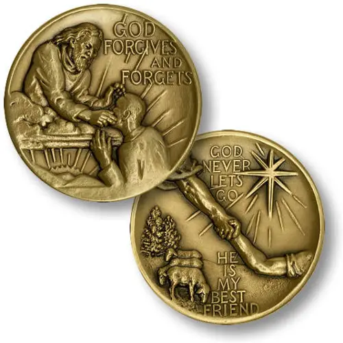 

God Forgives and Forgets Challenge Coin, 50pcs/lot DHL free shipping