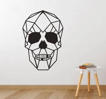 

Creative Geometric Design Skull Head Wall Sticker Home Decoration Vinyl Wall Decal Remove Living Room Wall Mural Y156