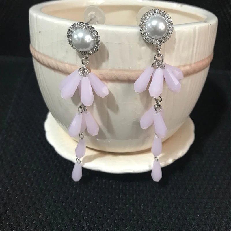 

Fashion Women Jewelry Long Earrings Top Quality Copper Earring with Zircon Fashion Accessories For Lady A-007