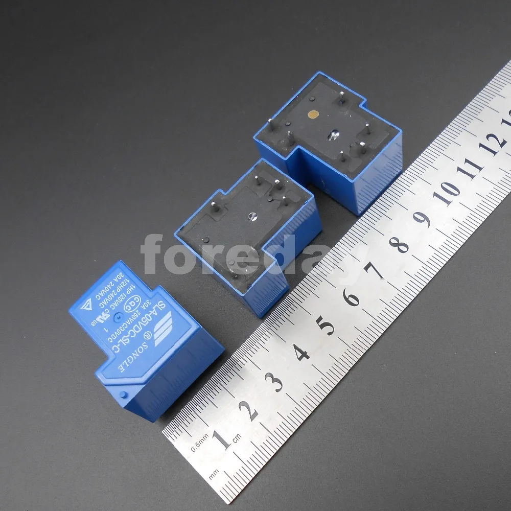 

10PCS Blue SLA-05 12 24VDC-SL-C 6 Pins SONGLE R Power Relay 5V 12V 24V DC SPST SLA Original 30A Switching T90 Relays *FD690-692