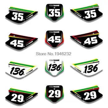 

H2CNC Custom Number Plate Background Graphics Sticker & Decal For Kawasaki KX85 KX100 1998 - 2013 2000 2002 2006 KX 85 100
