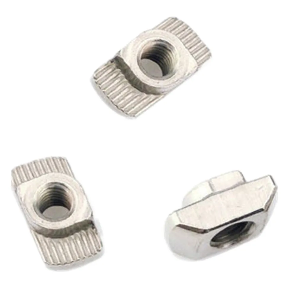 

DuoWeiSi 10pcs/lot 20 type boat T-nut screw nut for 20 series European standard aluminum profile T-nut m3 m4 m5 screw