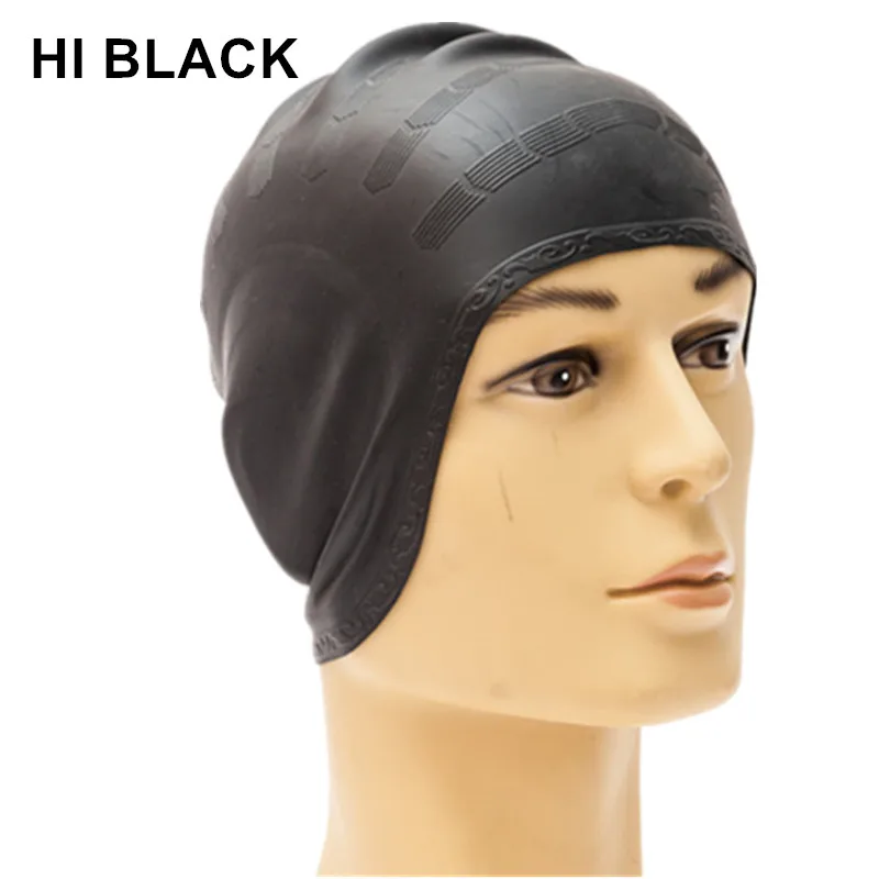 

Adults Waterproof swimming caps badmuts silicone swimming hat man women high spandex large size candy colors swimming wear hat