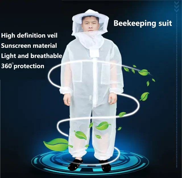 Unisex Breathable bee protective clothing Conjoined protective clothing Beekeepers suit, Sunscreen, breathable