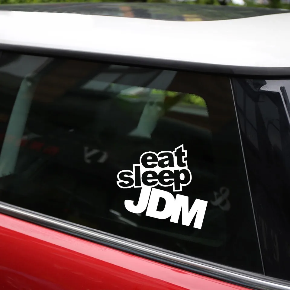 Cunymagos EAT SLEEP JDM Funny Humor Car Sticker Decal Motorcycle Auto Window Door Decoration Sticker Decal Car Styling 15CM12CM (7)