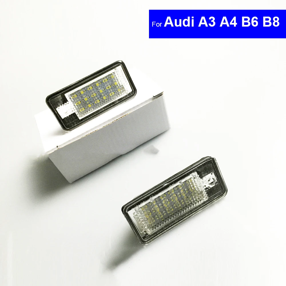 18 SMD White LED Car License Plate Lamps Assemblies for Audi A3 A4 B6