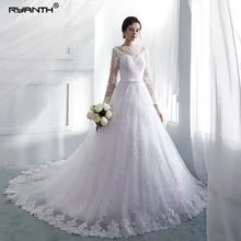 Ryanth Robe De Mariage/винтажное кружевное свадебное платье с длинными рукавами, а-силуэт, Vestido De Noiva, свадебные платья; платья Vestido De Novia