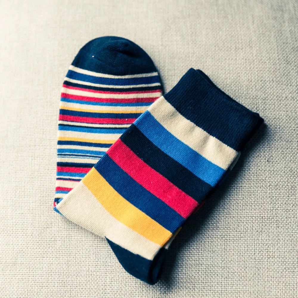 Мужские носки в полоску, цветные, Осень-зима, модные короткие носки без пятки, хлопковые цветные носки, спортивные, велосипедные, рождественские