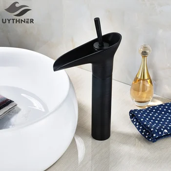 

Uythner Full Copper Waterfall Bathroom Basin Faucet Oil Rubbed Bronze Mixer Tap