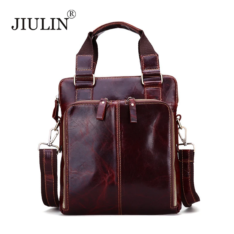 

JIULIN leather for men's handbags Recreational one shoulder inclined shoulder bag head layer cowhide bag D0115