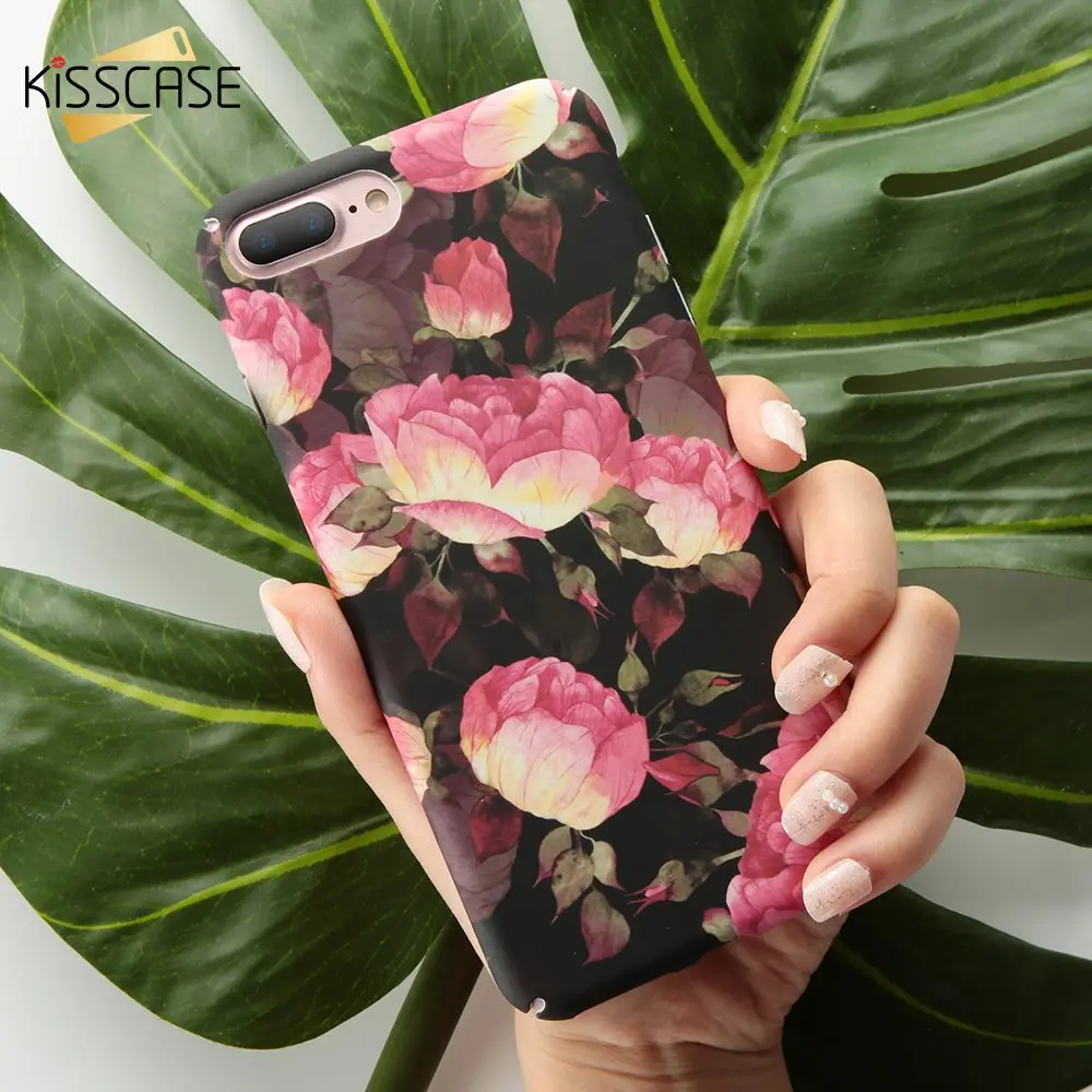 KISSCASE матовый чехол для iPhone X 8 xs телефона 7 6 6s плюс тропический Стиль жесткий на