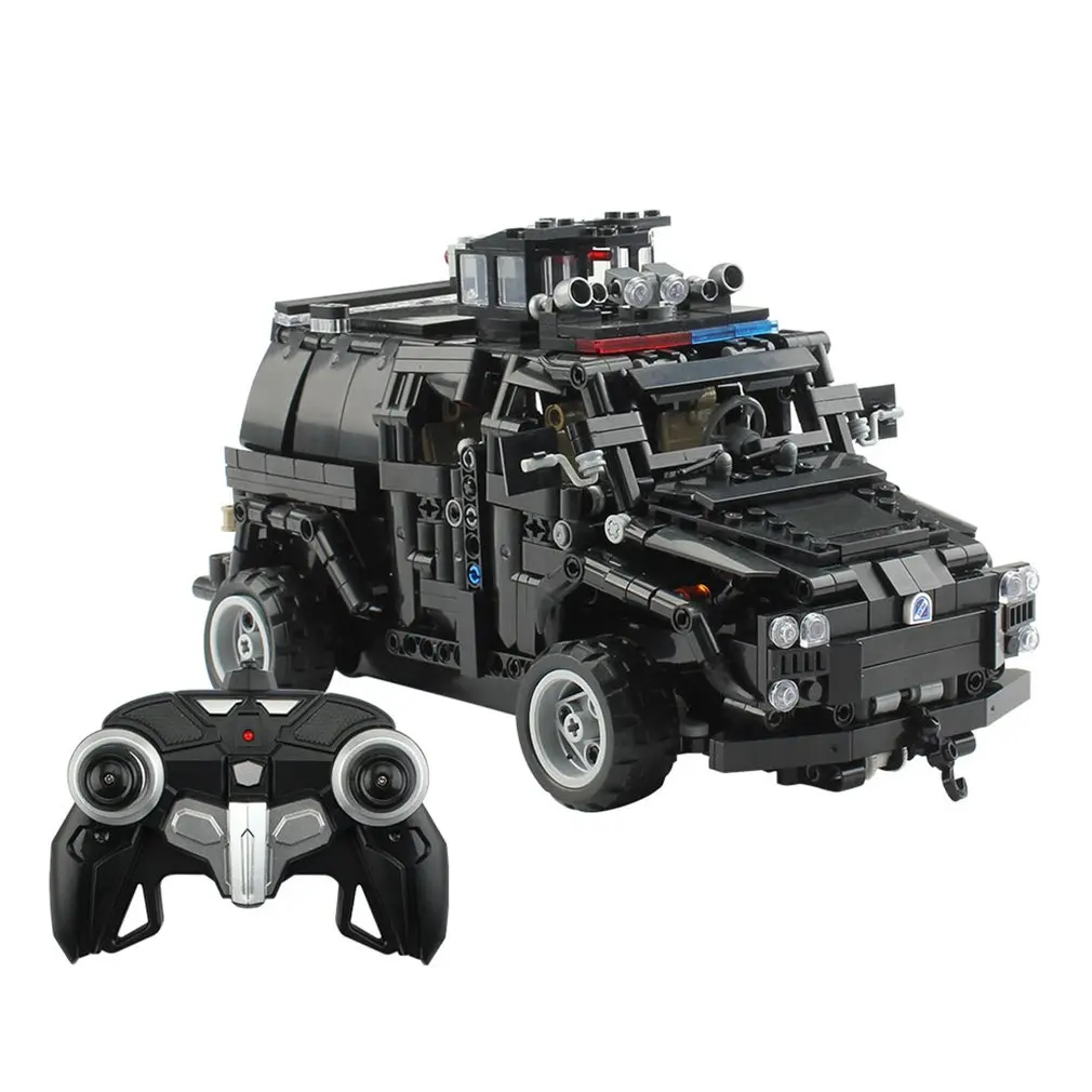 

828pcs Model Building Blocks rc Car Toy Explosion-proof Police Assault Learning Blocks Bricks Plastic Car Toys For Children Gift