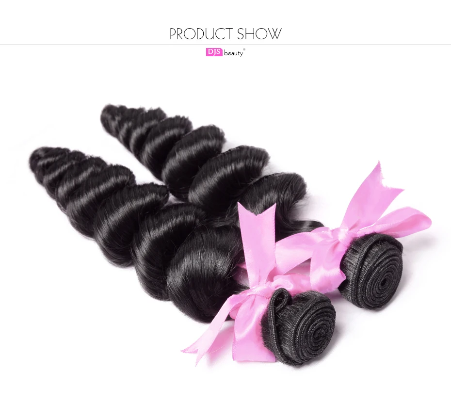 Cheap 8A Human Hair Bundles With Closure Peruvian Virgin Hair Loose Wave Hair Weave Free Shipping DJS BEAUTY 0
