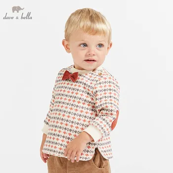 

DB8441 dave bella autumn winter baby boys print pullover children long sleeve t-shirt infant toddler high quality tops kids tees