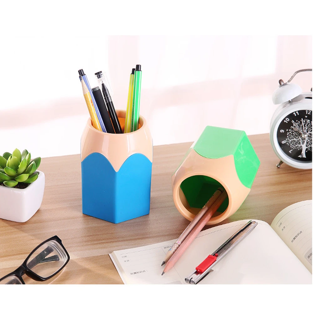 1PCS Creative Removable Pen Vase Pencil Pot Makeup Brush Pen Holder Stationery Desk Office Tidy Container Storage Bucket