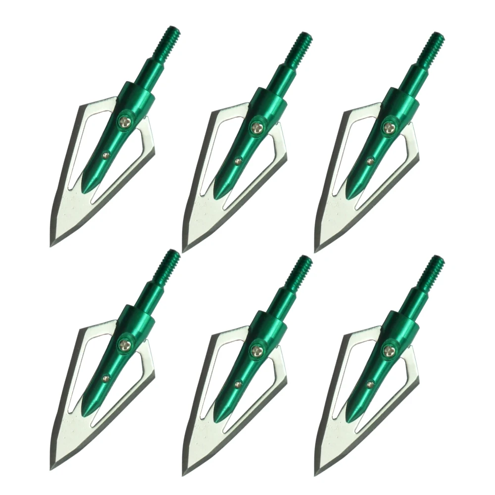 6Pcs Hunting Broadheads 100 Grain 0.9" Cut Archery Arrowhead For