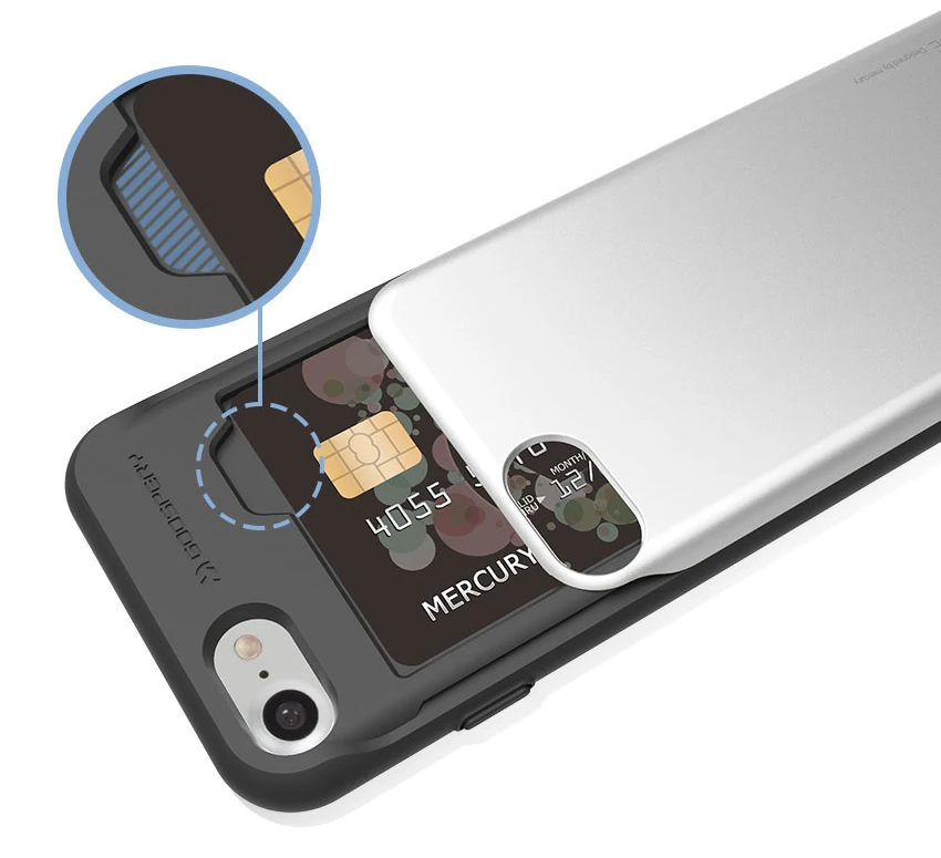 Mercury Goospery Sky Slide Bumper задний слот Держатель для карт Жесткий Чехол для iPhone 6 6s 7 8 Plus X XR XS 11 Pro MAX