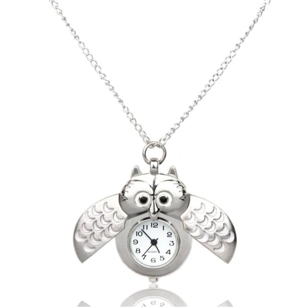 

OTOKY Pocket Watch Women Fashion Mini Metal Owl Double Open Quartz Watch reloj mujer Pendant Hanging Relogio Masculino