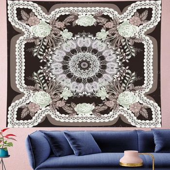 

Indian Mandala Tapestry Wall Hanging light green macrame flower Throw Rug yoga Blanket Camping Tent Travel Mattress Sleeping Pad