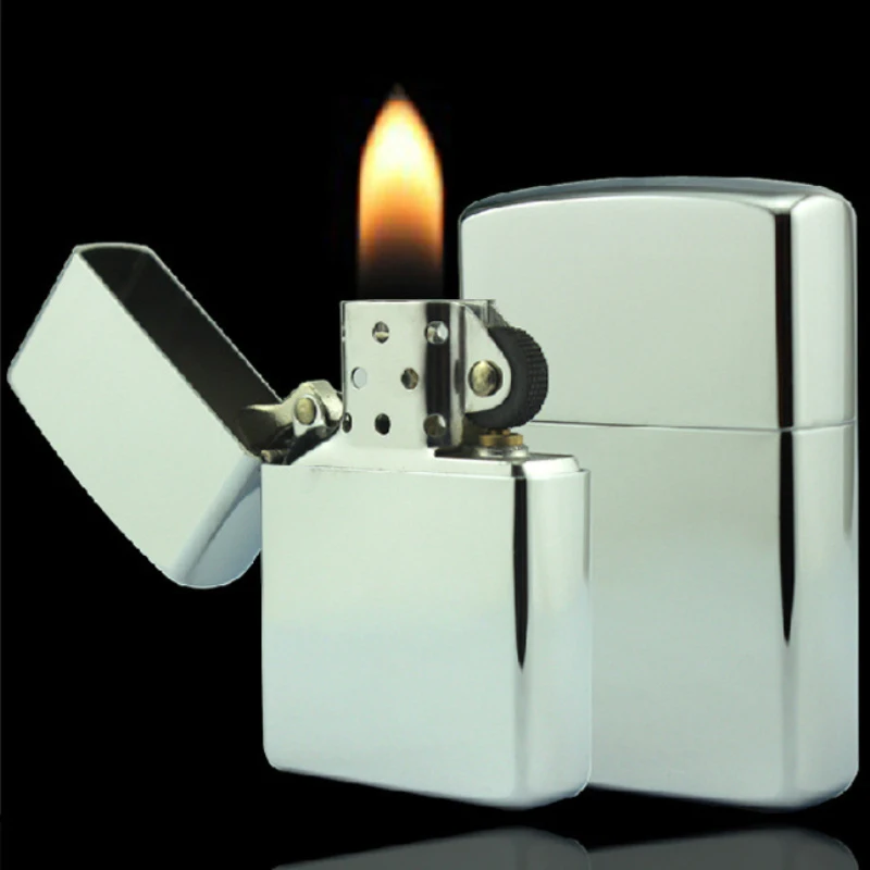 1PC Aluminum Metal Kerosene Oil Lighter Retro Refillable Gas Cigarette