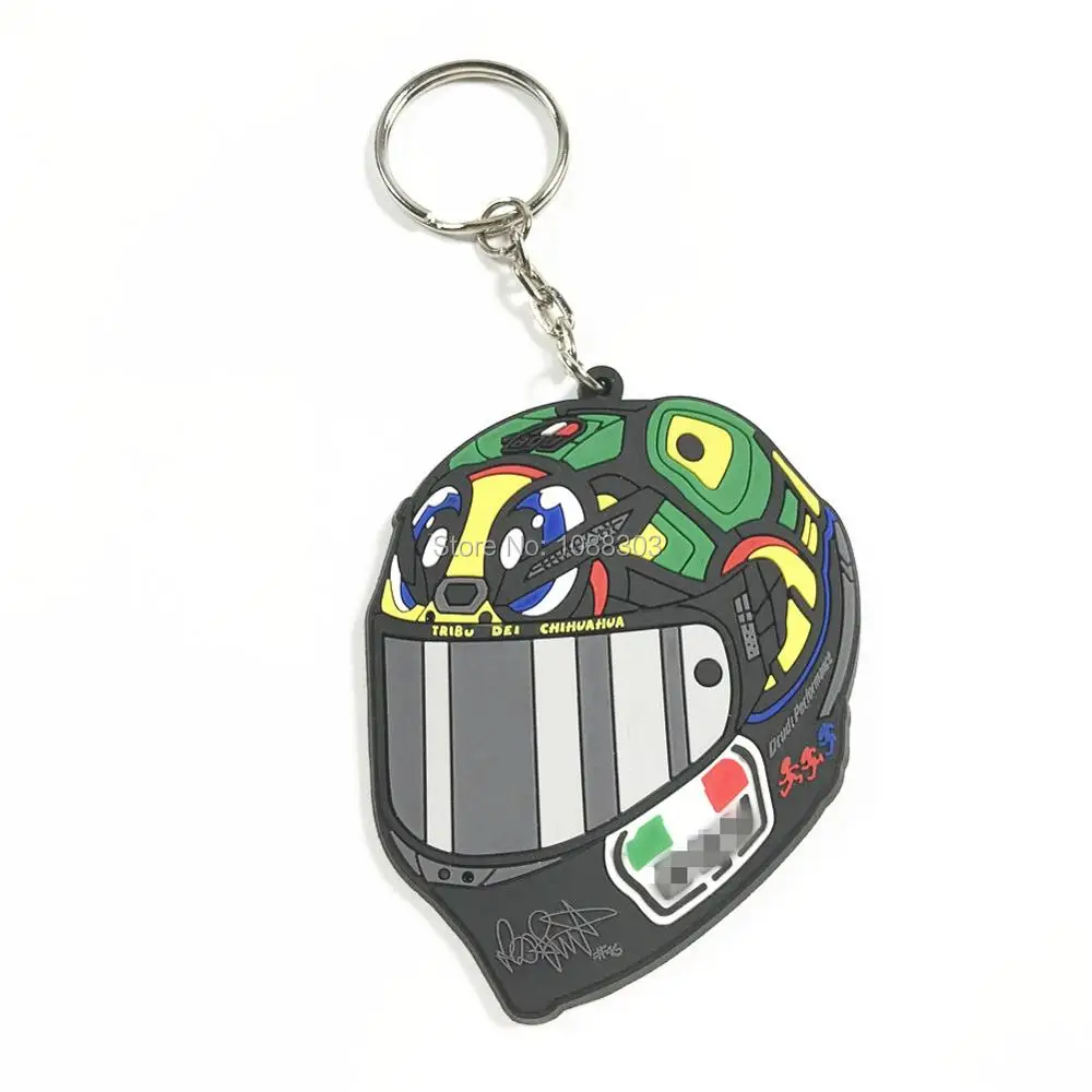 2015 MOTO GP Rossi signature Helmet Tortoise PVC Rubber Keychain