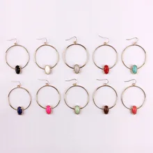 Горячее предложение, модный дизайн, вдохновленные овальные когти, граненый камень из смолы, круглые серьги-кольца для женщин, девушек, рождественский подарок