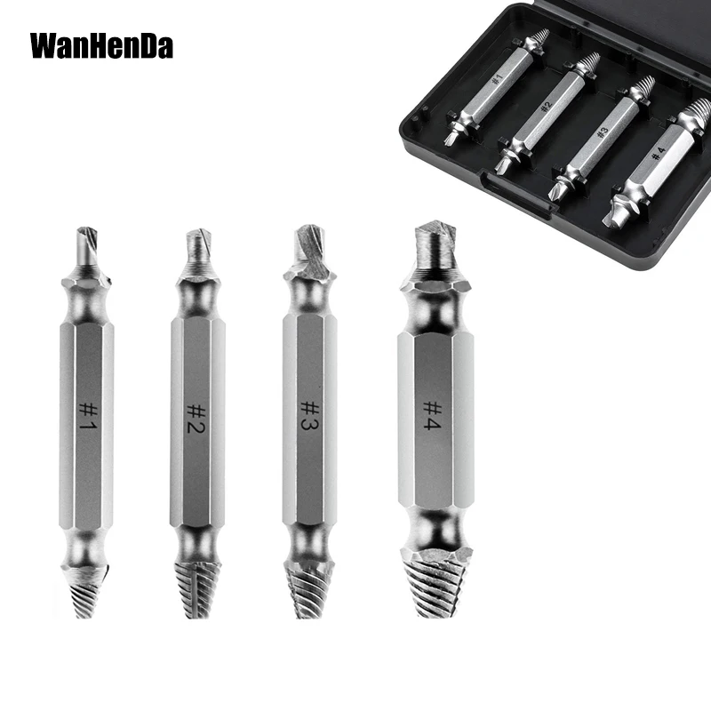 

4pcs S2 Screw Extractor Drill Bit Easy Out Remove Demolition Drill Bit Set Kit
