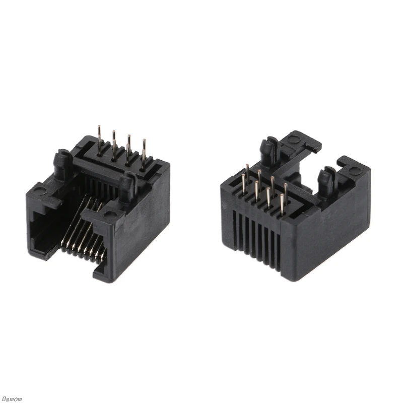 

20 Pcs RJ45 8P8C Computer Internet Network PCB Jack Socket Black Damom