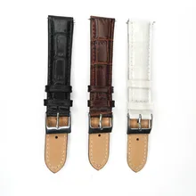 YQI 18 мм ремешок для часов белый черный коричневый ремешок для часов Аллигатор узор бамбук телячья кожа ремешок для часов