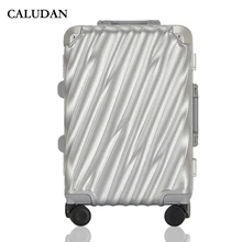 Новая мода 2" 24" 2" Винтажный багажный чемодан с колесиками алюминиевый+ ABS+ PC пользовательский лазер гравировка