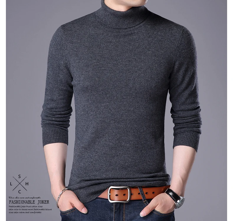 Горячая Распродажа 2018 новый на осень-зиму модная Корейская мужской свитер мужчин выращивания с высоким воротником свитер Хеджирование