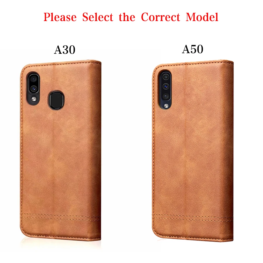 Магнитный флип чехол для Samsung Galaxy A50 A30 2019 роскошный кожаный ретро кошелек с